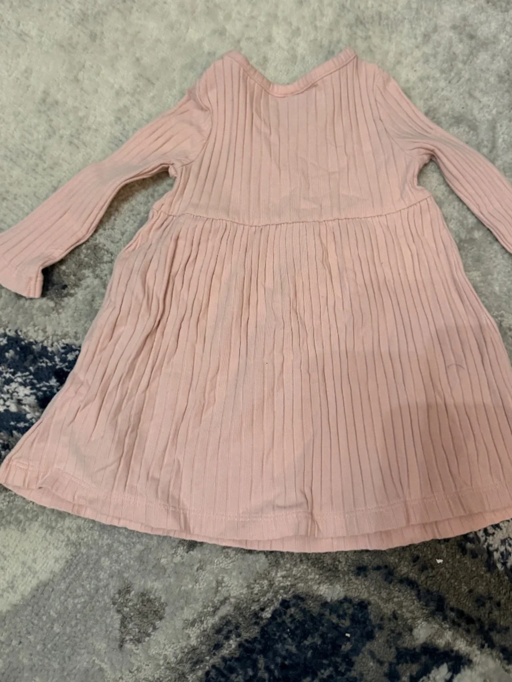 Old Navy Baby Girl 3-6M Pink Ribbed Long Sleeve Dress